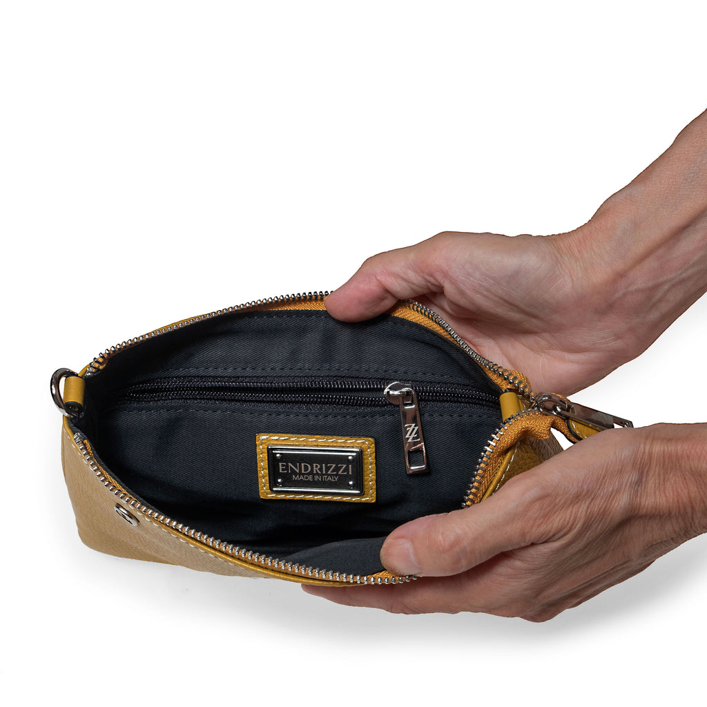 Yellow Endrizzi Borsetta 2-Zipper Crossbody bag