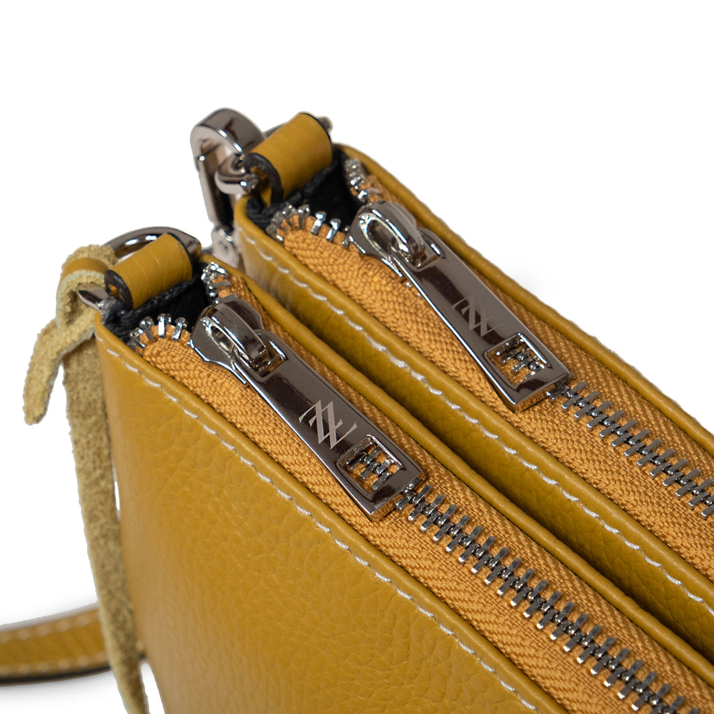 Yellow Endrizzi Borsetta 2-Zipper Crossbody bag