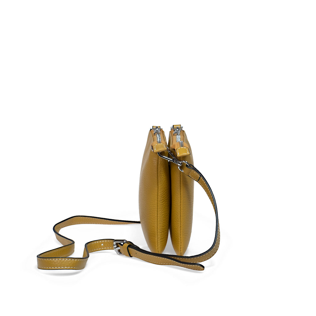 Yellow Endrizzi Borsetta 2-Zipper Crossbody bag