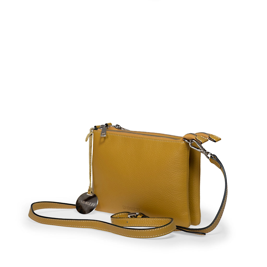 Yellow Endrizzi Borsetta 2-Zipper Crossbody bag
