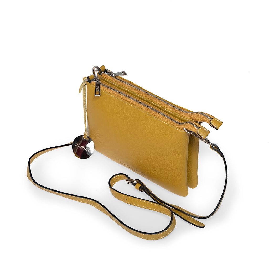 Yellow Endrizzi Borsetta 2-Zipper Crossbody bag