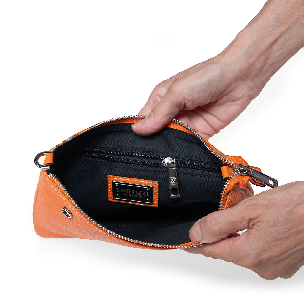 Orange Endrizzi Borsetta 2-zipper crossbody bag