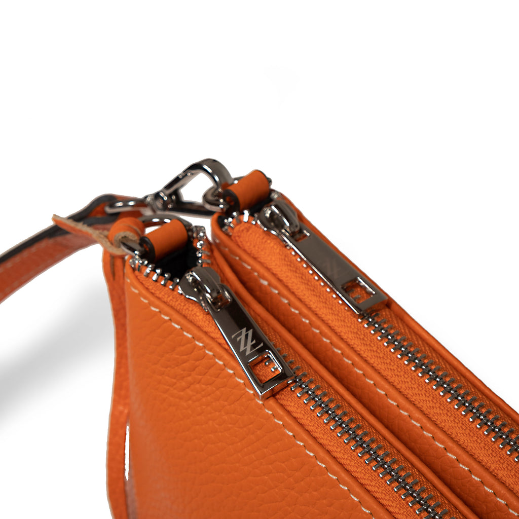 Orange Endrizzi Borsetta 2-zipper crossbody bag