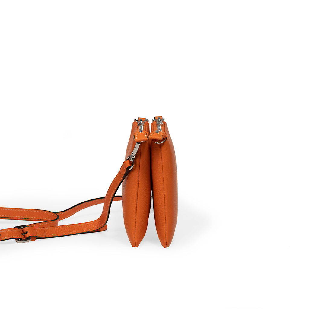 Orange Endrizzi Borsetta 2-zipper crossbody bag