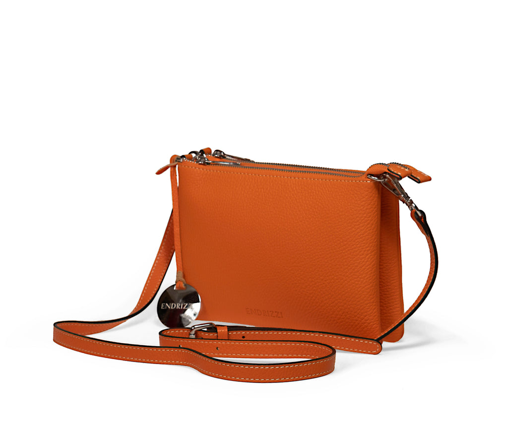 Orange Endrizzi Borsetta 2-zipper crossbody bag
