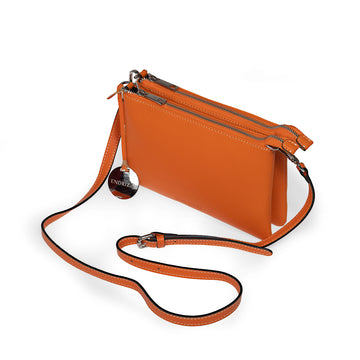Orange Endrizzi Borsetta 2-zipper crossbody bag