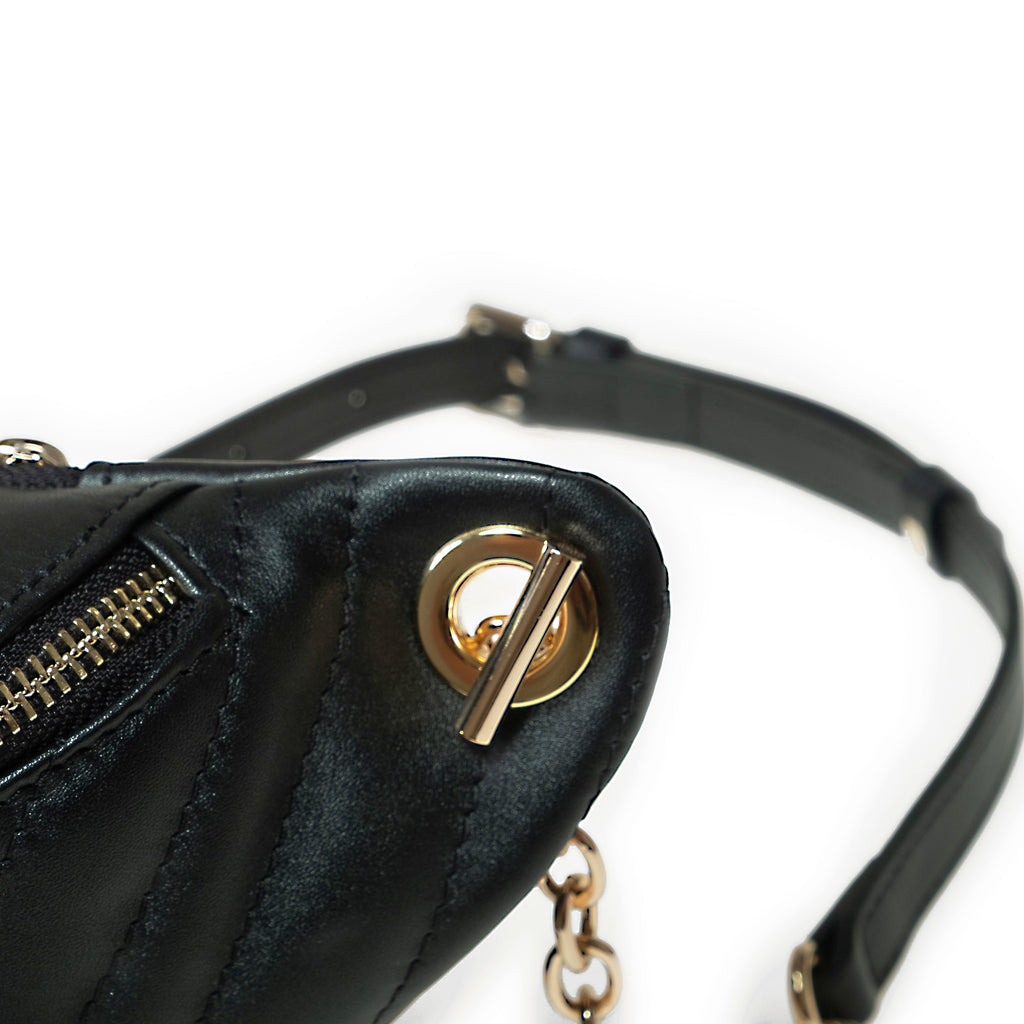 Endrizzi Viaggi waist bag in black with gold hardware