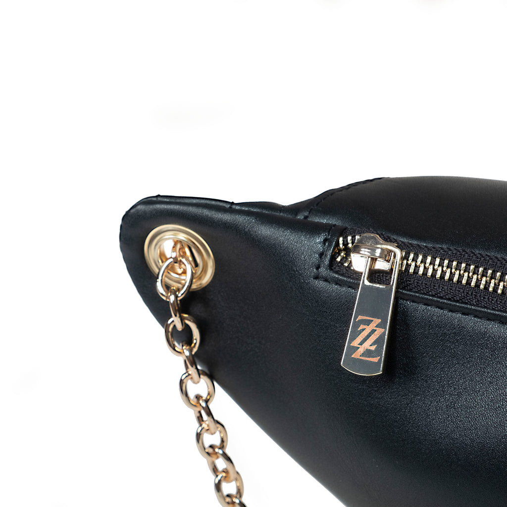 Endrizzi Viaggi waist bag in black with gold hardware
