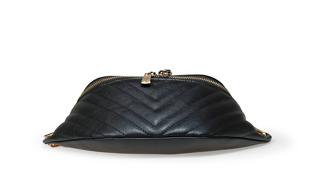 Endrizzi Viaggi waist bag in black with gold hardware